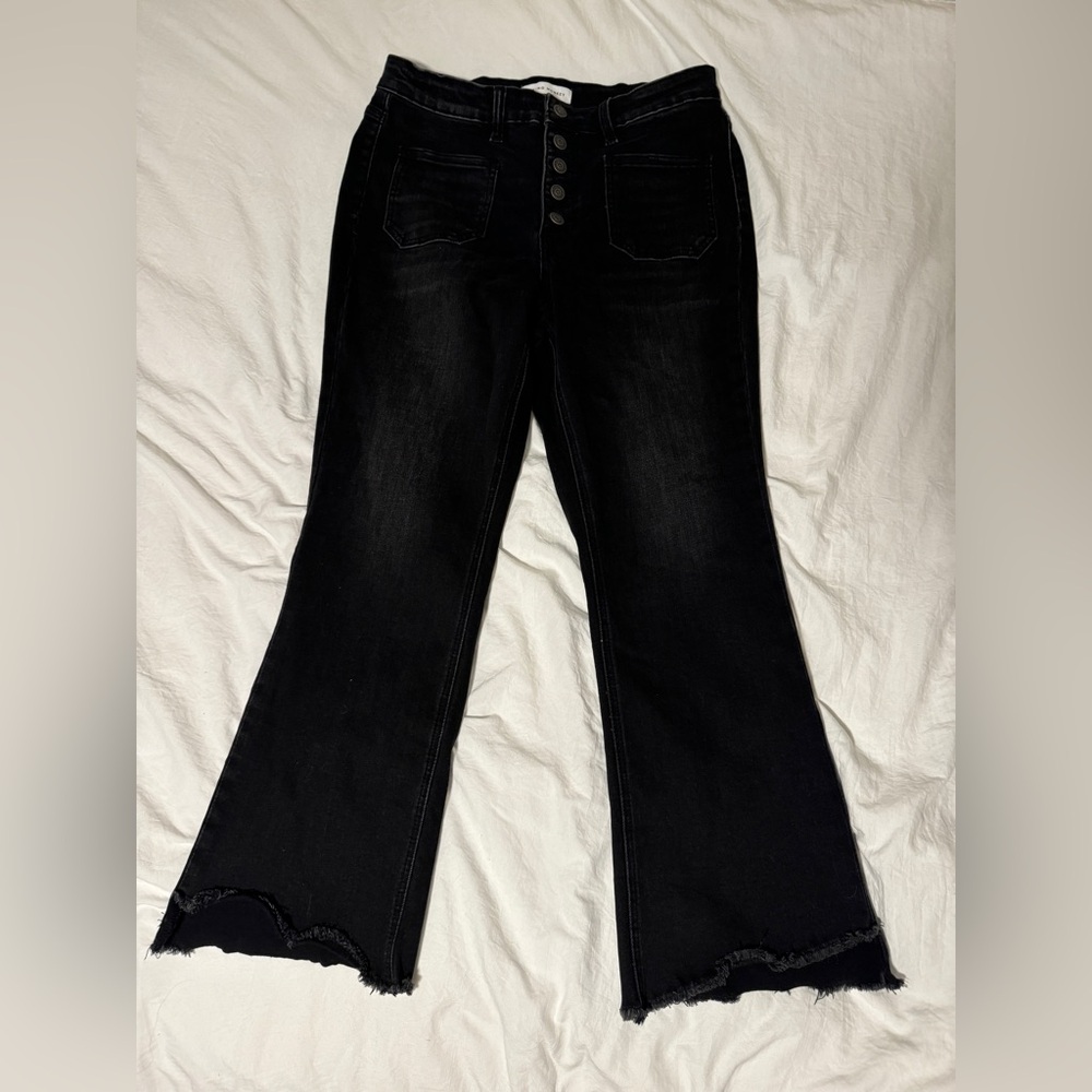 Flying Monkey Black Flare Cropped Jeans